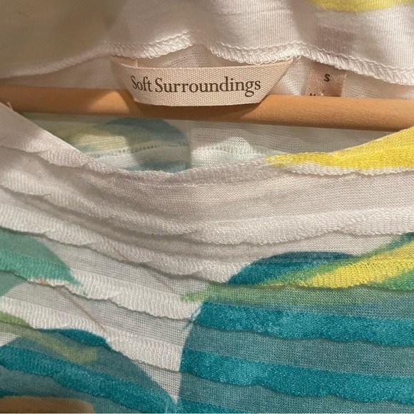 Soft Surroundings Tropical Floral Tunic - Green, Orange, Yellow - Picture 3 of 5